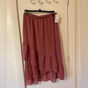 Elegant Mauve Ruffle Skirt by a new day Sz XL